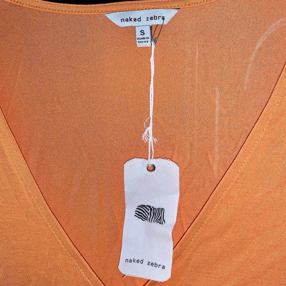 New Naked Zebra Tunic Top High Low Hem, Size Sm - Picture 3 of 4